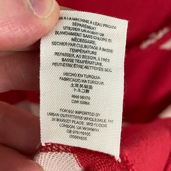 Free People Upstate Red Striped Long‎ Sleeve Top Oversized Boho Size XS Bohemian - Picture 13 of 16